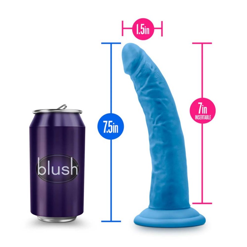 Blush Neo Elite Blue 7.5 Inch Long Silicone Dildo3