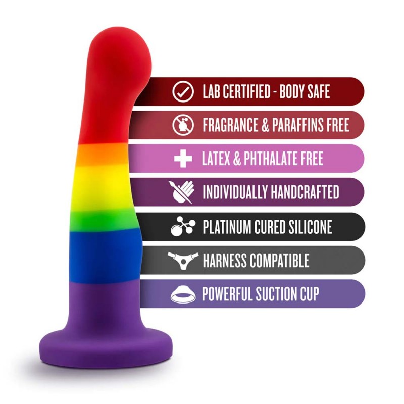 Blush Avant Pride Freedom P1 Artisan 6 Inch Curved Silicone Dildo