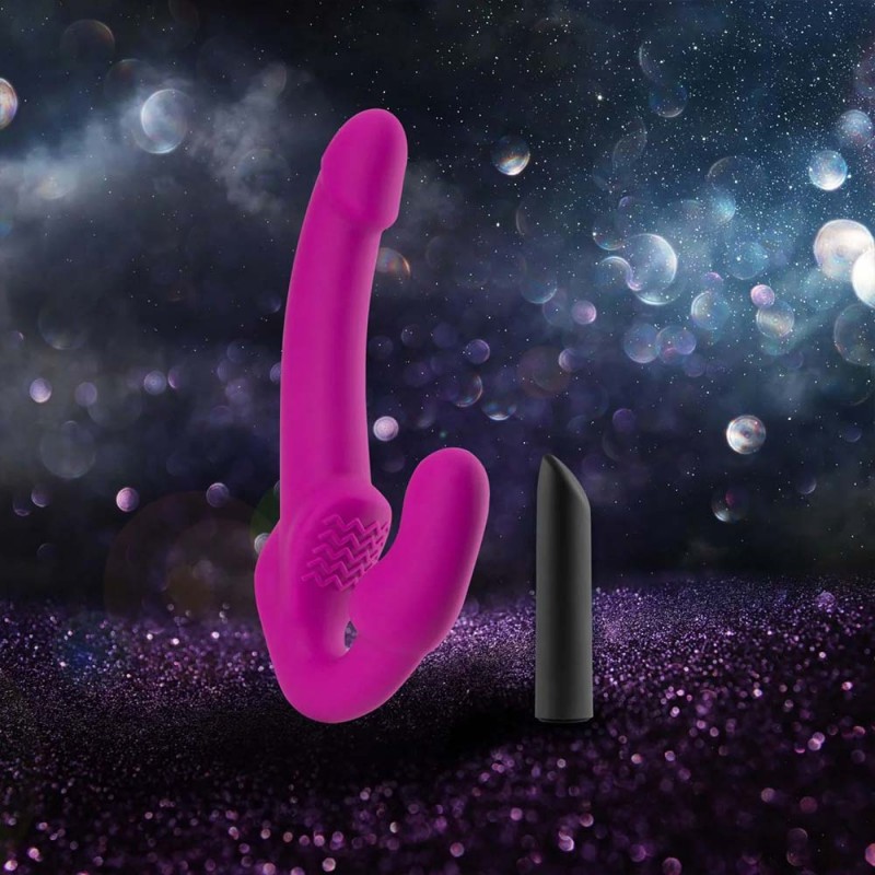 Blush Temptasia Estella Strapless Strap On Dildo with Bullet Vibrator2