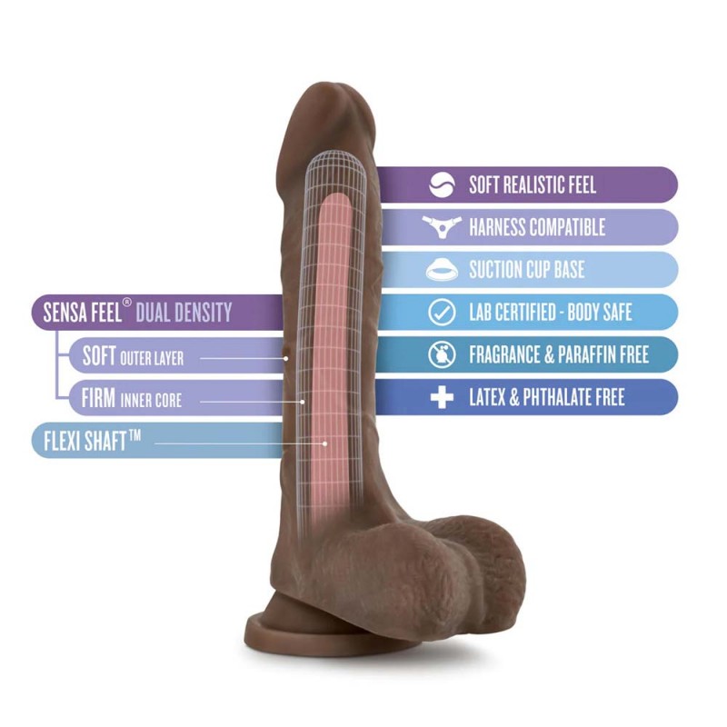 Blush Au Naturel Mister Perfect Realistic Chocolate 8.5In Dildo