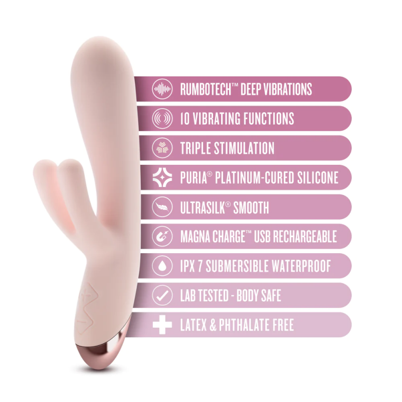 Blush Elora G-Spot Clitoral Triple Stimulator Rabbit Vibrator4