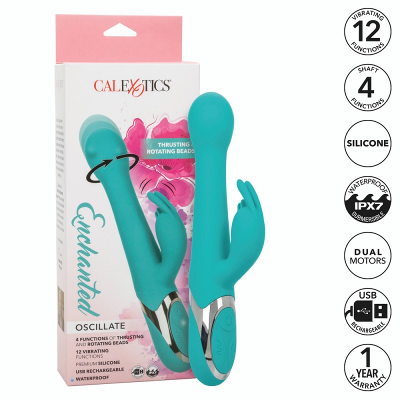 CalExotics Enchanted Oscillate Thrusting & Rotating Rabbit Vibrator3