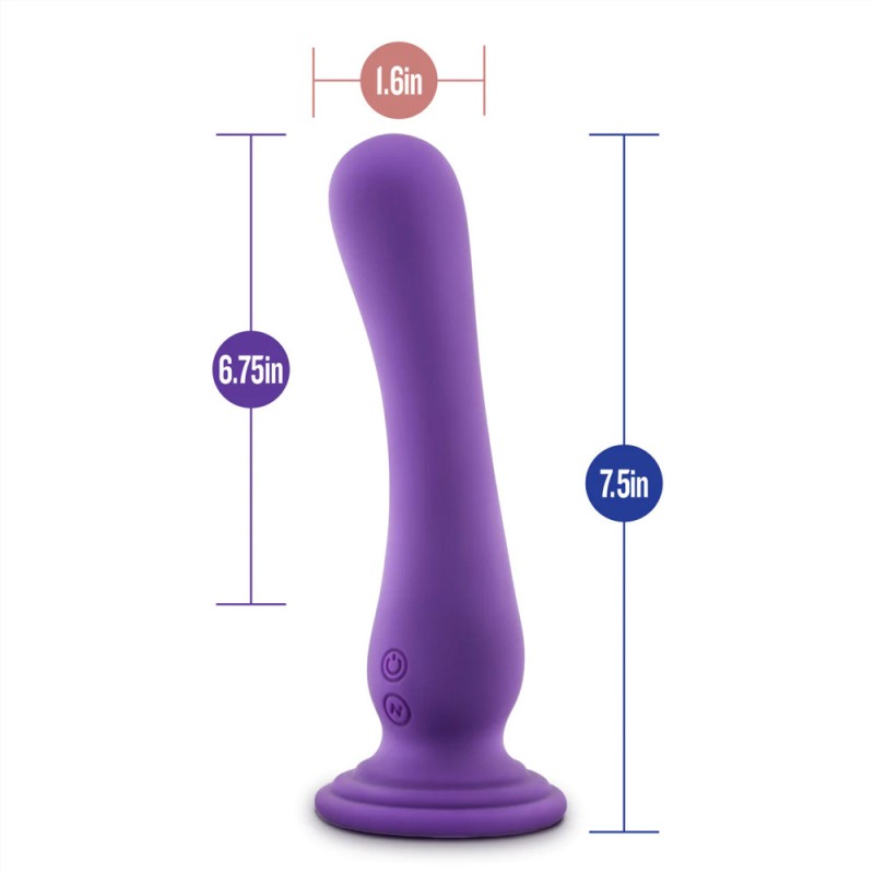 Blush Impressions Ibiza Curved G-Spot Plum 7.75-Inch Vibrating Dildo