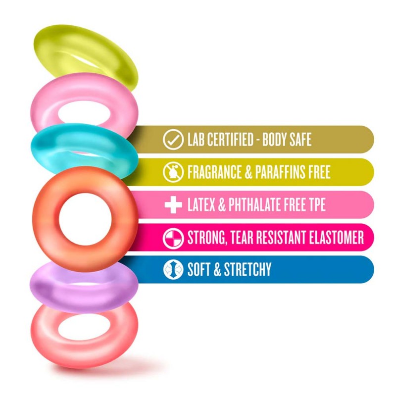 Blush Play With Me Assorted Cock Rings 6PCS5