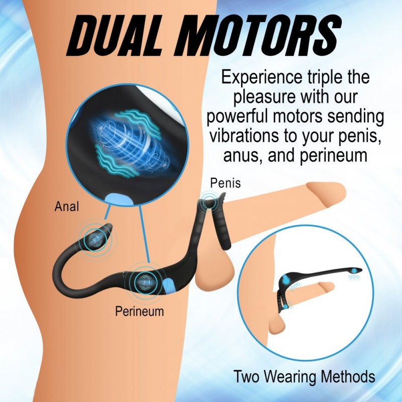 Vibrating Cock Ring and Anal Stimulator with Remote1