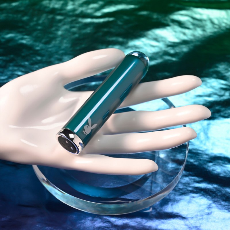 Playboy Pleasure Emerald Travel Friendly Glass Bullet Vibrator