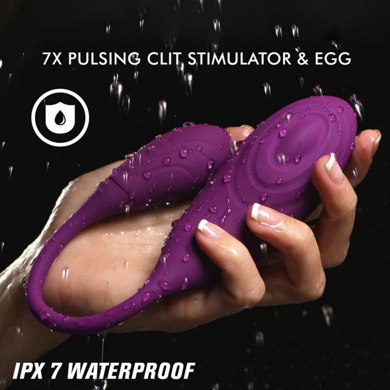 Inmi Slim Pulse 7X Pulsating Silicone Clit Stimulator and Vibrating Egg