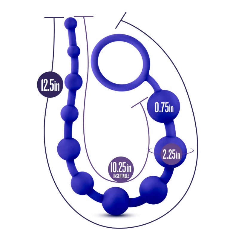 Blush Luxe Indigo 12.5-Inch Silicone Anal Beads