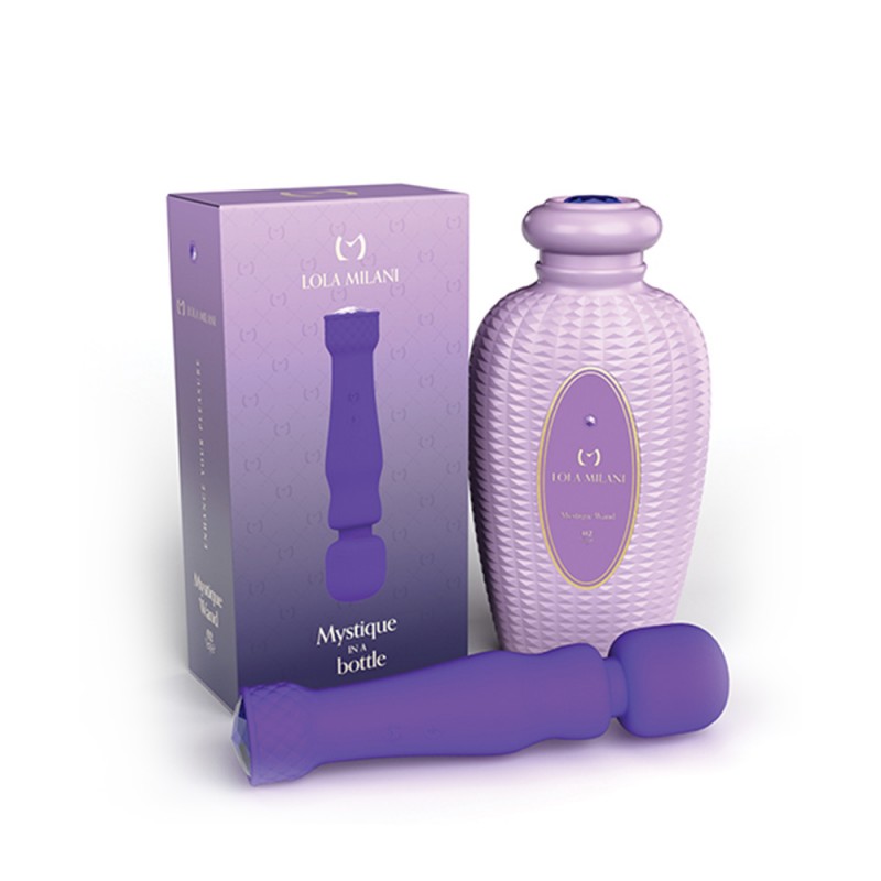 Lola Milani Mystique Clitoral Wand Vibrator w/Taupe Bottle