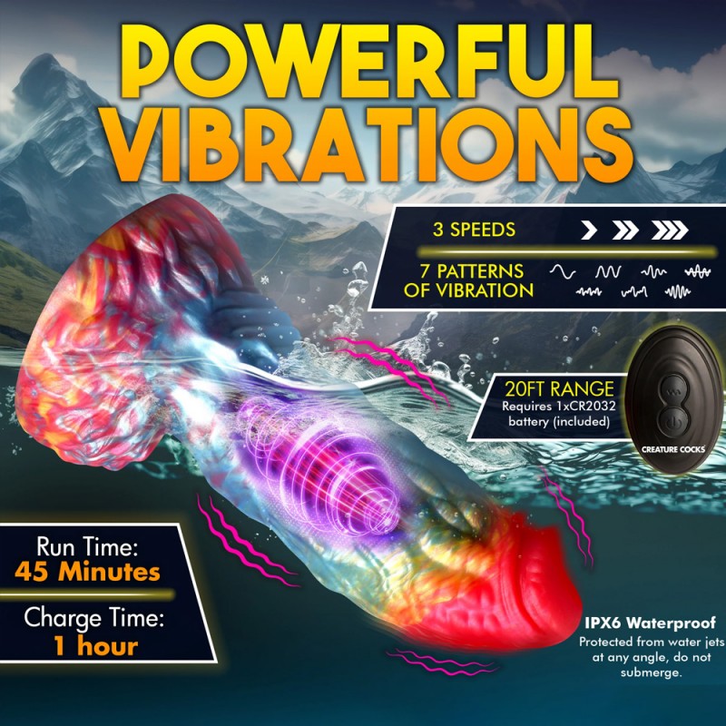 Creature Cocks Rainbow Phoenix Vibrating Dildo with Remote6