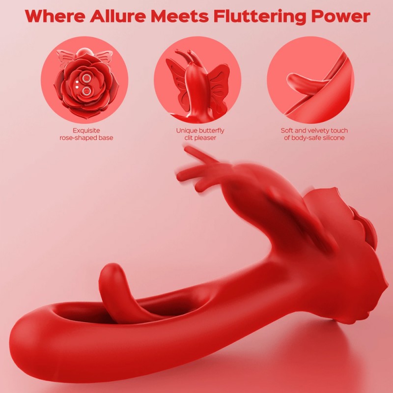 Layla Rosy Butterfly Flapping G-Spot Vibrator Clit Stimulator with Remote3