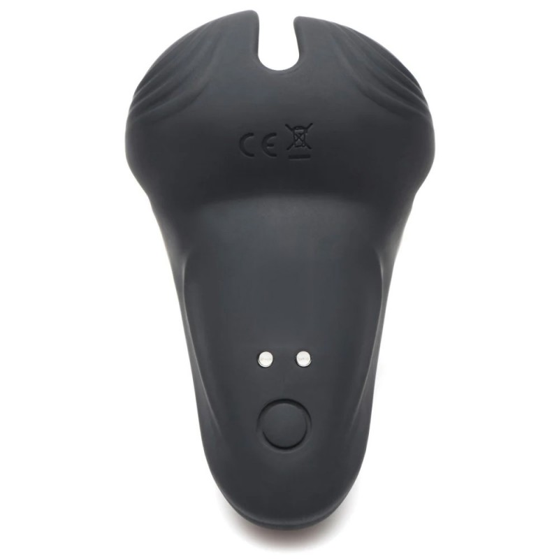 Trinity Men 10X Vibrating Silicone Cock Ring with Taint Stim and Remote