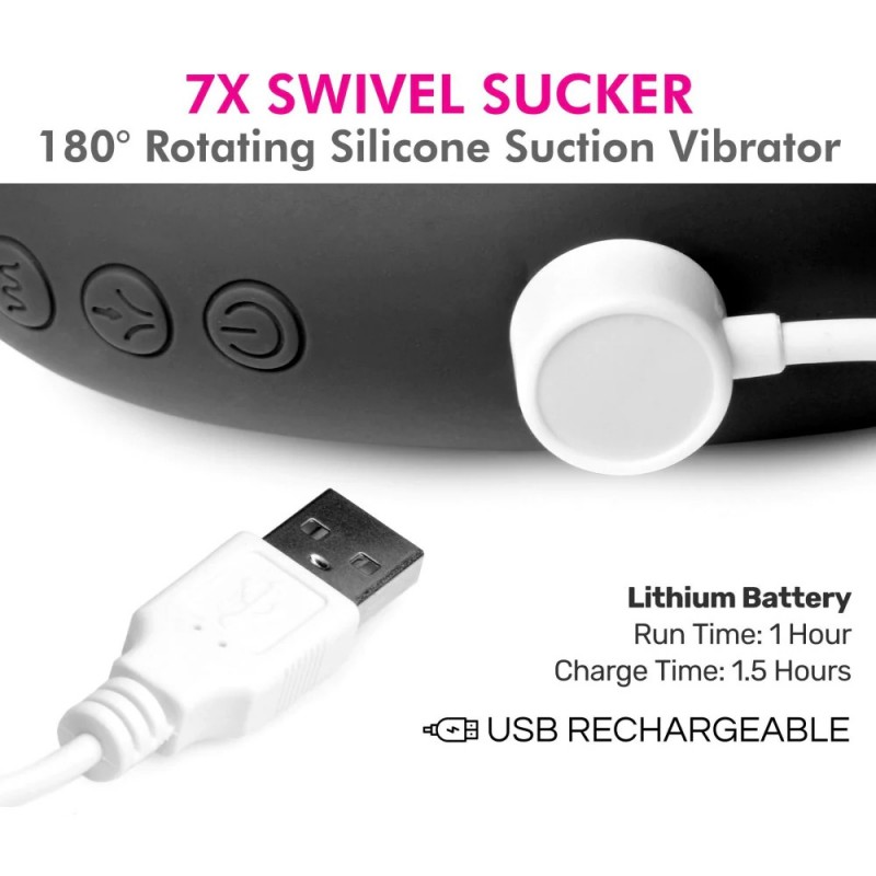 Shegasm 7X Swivel Sucker 180 Rotating Silicone Suction Vibrator