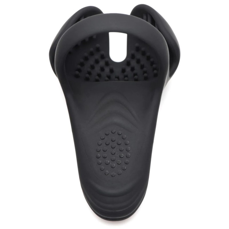 Trinity Men 10X Vibrating Silicone Cock Ring with Taint Stim and Remote