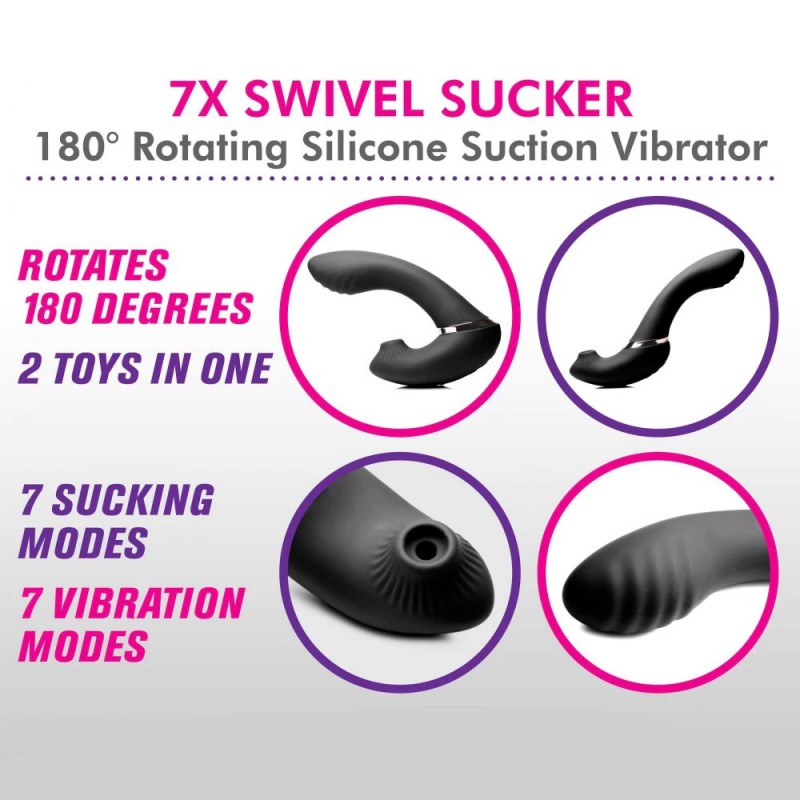 Shegasm 7X Swivel Sucker 180 Rotating Silicone Suction Vibrator