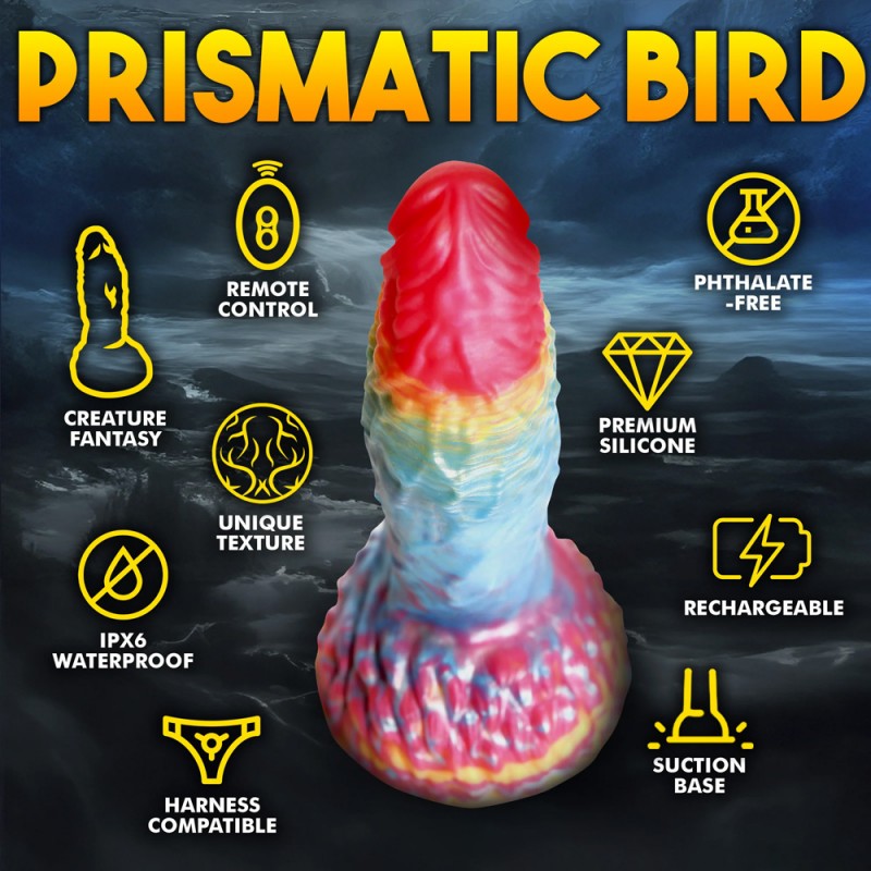 Creature Cocks Rainbow Phoenix Vibrating Dildo with Remote3