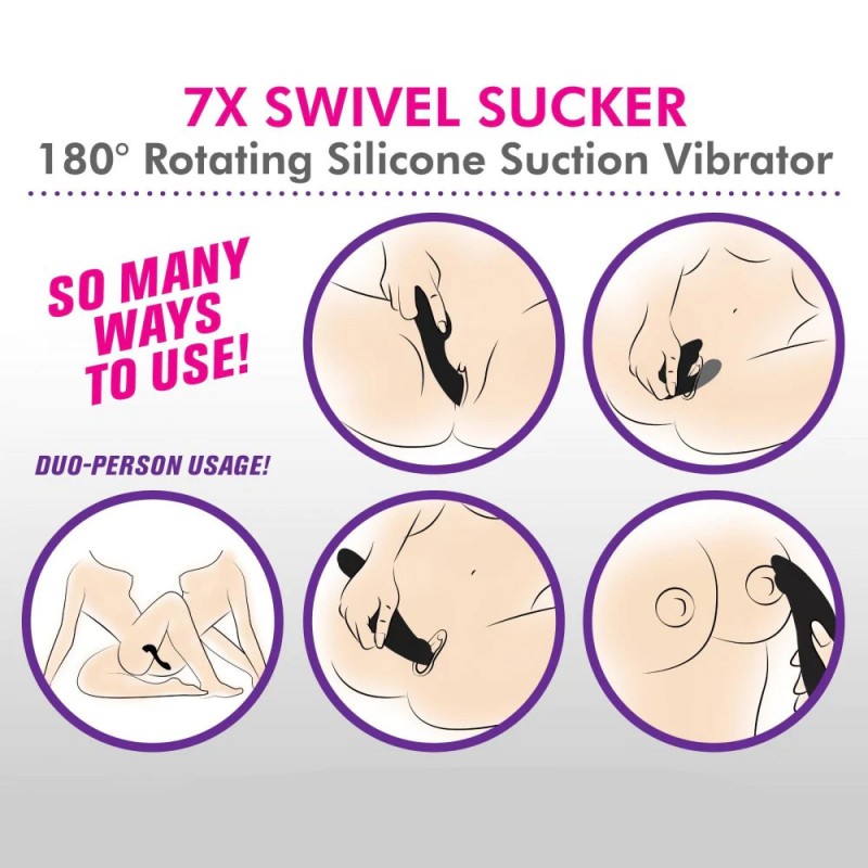 Shegasm 7X Swivel Sucker 180 Rotating Silicone Suction Vibrator