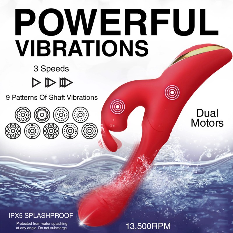 Inmi Flicking Silicone Rabbit Vibrator G-Spot Massager1