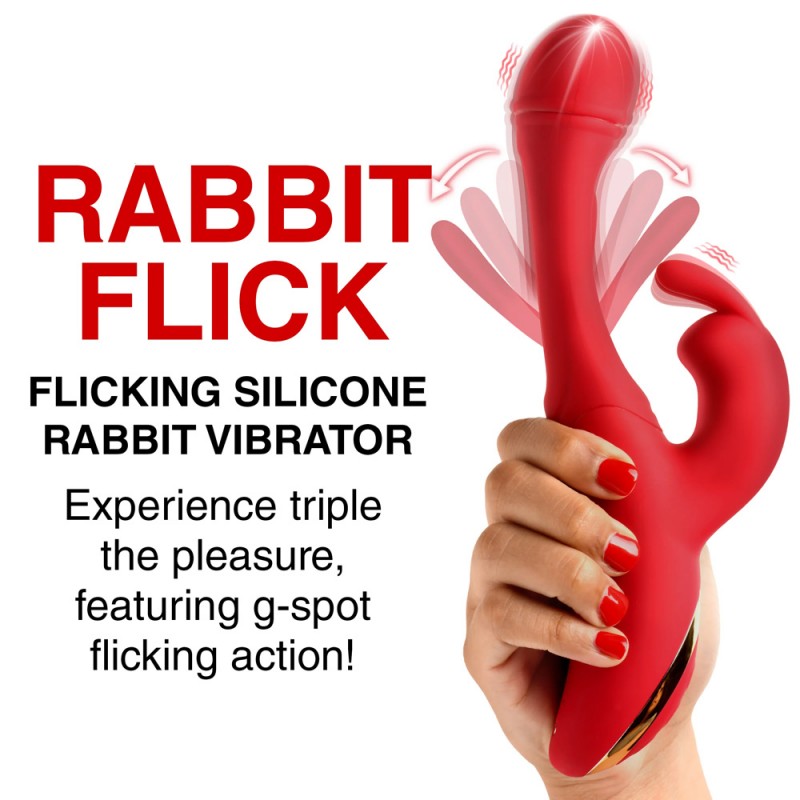 Inmi Flicking Silicone Rabbit Vibrator G-Spot Massager