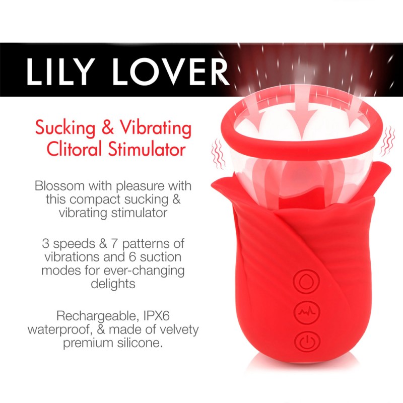 Lily Lover Sucking & Vibrating Clitoral Stimulator with Suction Cup