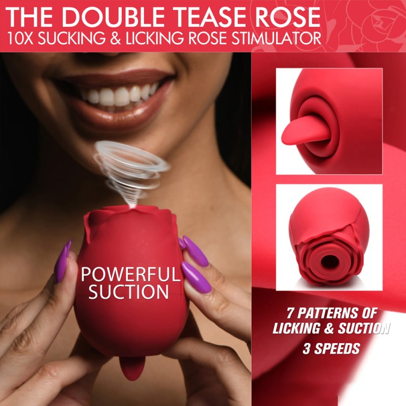 Bloomgasm The Double Tease Rose Sucking & Licking Rose Stimulator