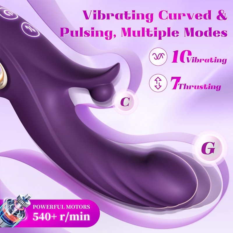 Thrusting Vibrator Clitoral Stimulator G-Spot Dildo with Heating1