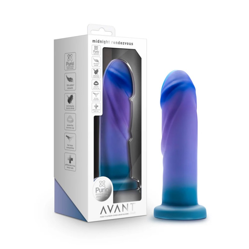 Blush Avant Midnight Rendezvous Silicone Dildo with Suction Cup