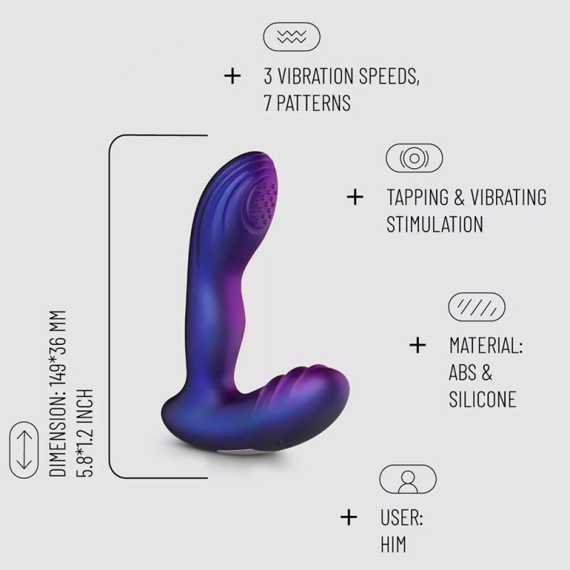 Hueman Galaxy Tapping Purple Prostate Massager Butt Plug