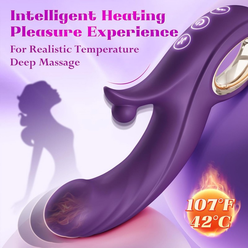 Thrusting Vibrator Clitoral Stimulator G-Spot Dildo with Heating