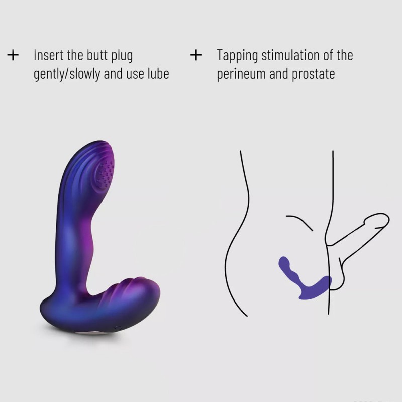 Hueman Galaxy Tapping Purple Prostate Massager Butt Plug