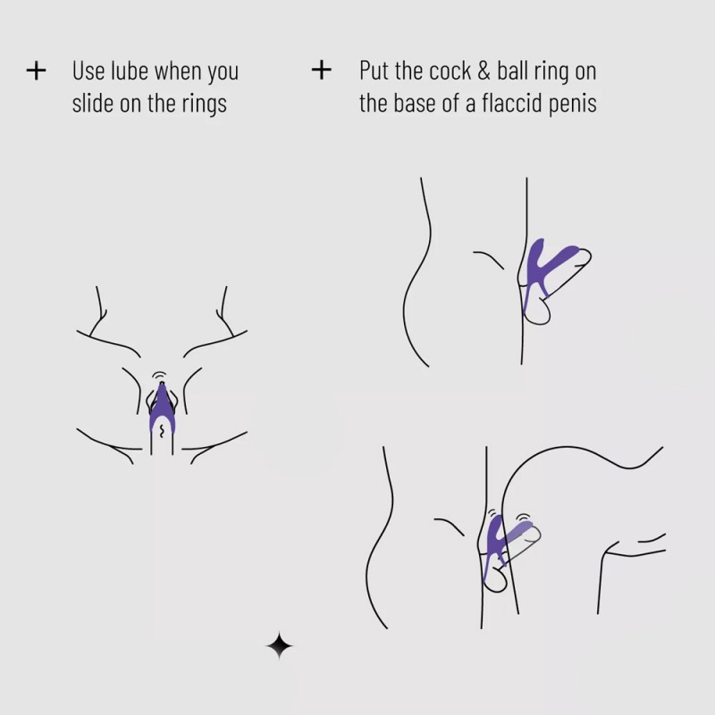 Hueman Infinity Ignite Vibrating Purple Cock Ring