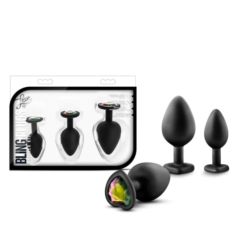Blush Luxe Bling Anal Plugs Training Kit with Gems1