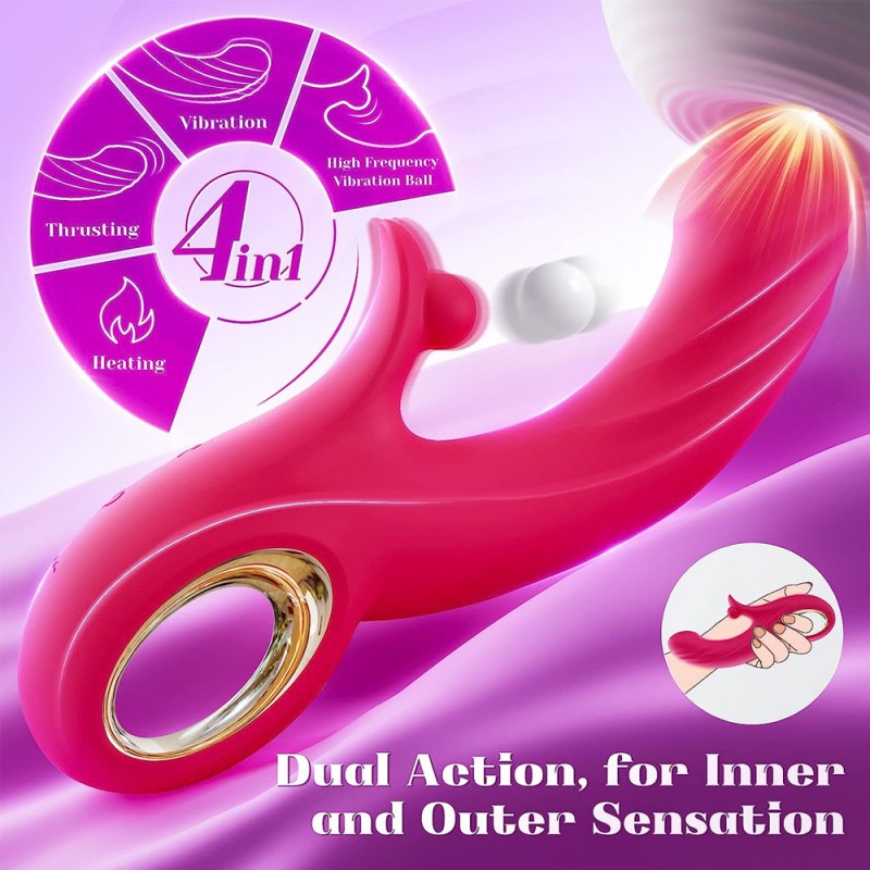 Thrusting Vibrator Clitoral Stimulator G-Spot Dildo with Heating5