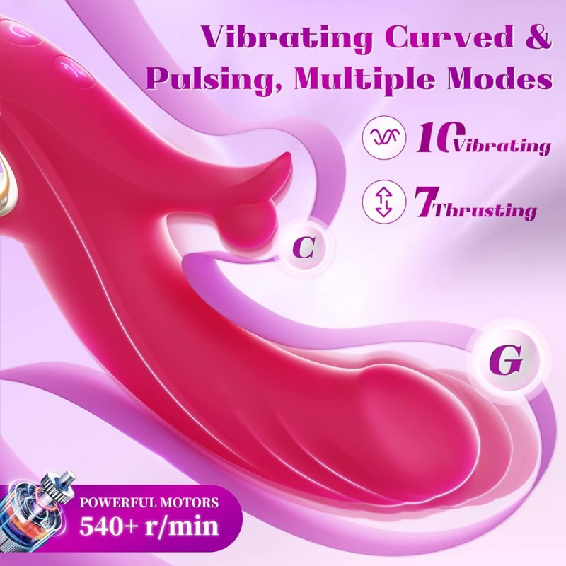 Thrusting Vibrator Clitoral Stimulator G-Spot Dildo with Heating4