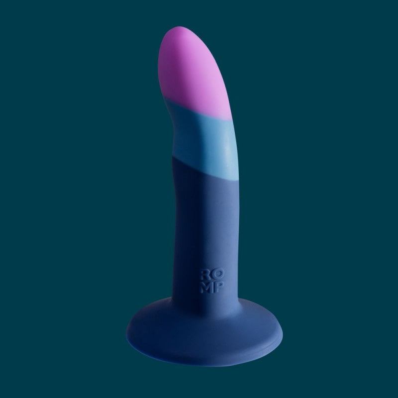 ROMP Piccolo Dildo Silicone Blue & Purple 5.5" Pegging Kit