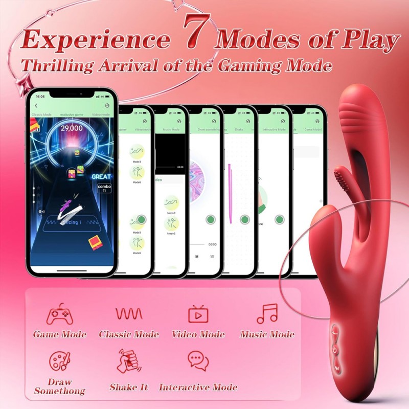 3 in 1 Rabbit Vibrator Flapping G-Spot Clit Stimulator with APP Control1