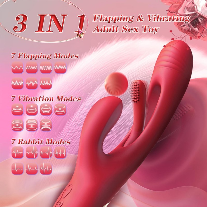 3 in 1 Rabbit Vibrator Flapping G-Spot Clit Stimulator with APP Control3