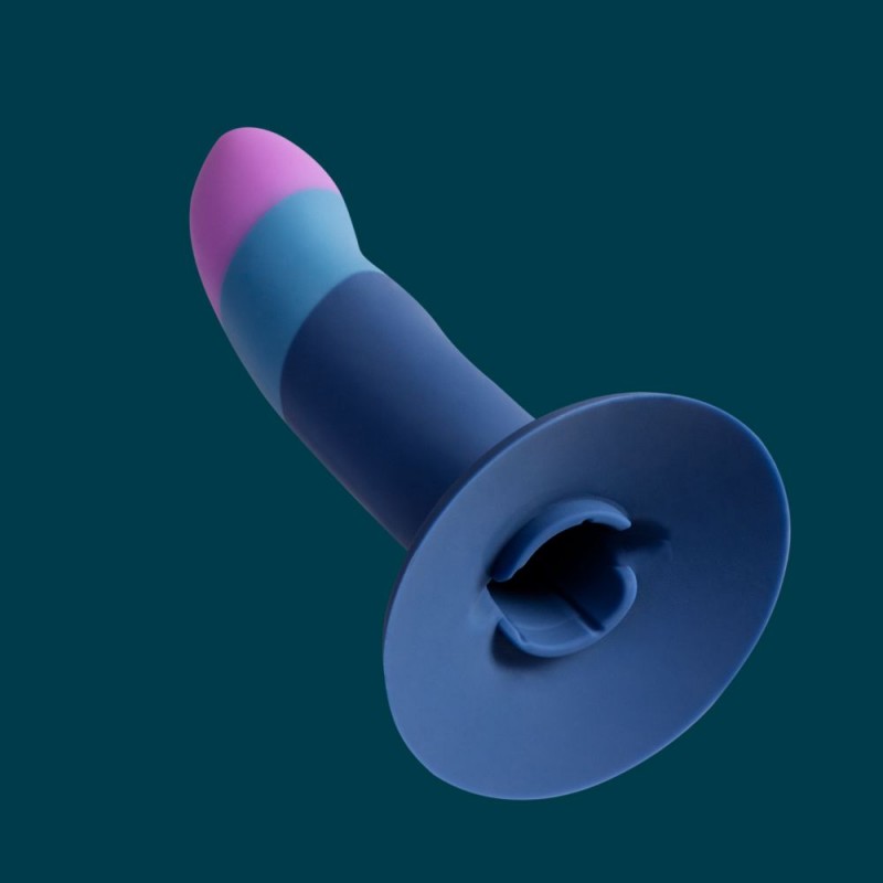 ROMP Piccolo Dildo Silicone Blue & Purple 5.5" Pegging Kit