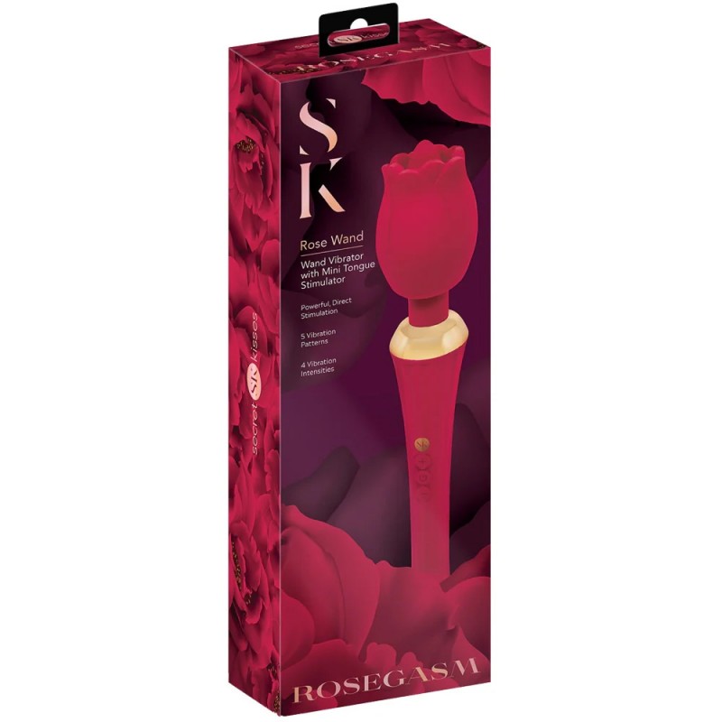 Rosegasm Bouquet Rose Wand with Mini Tongue Stimulator