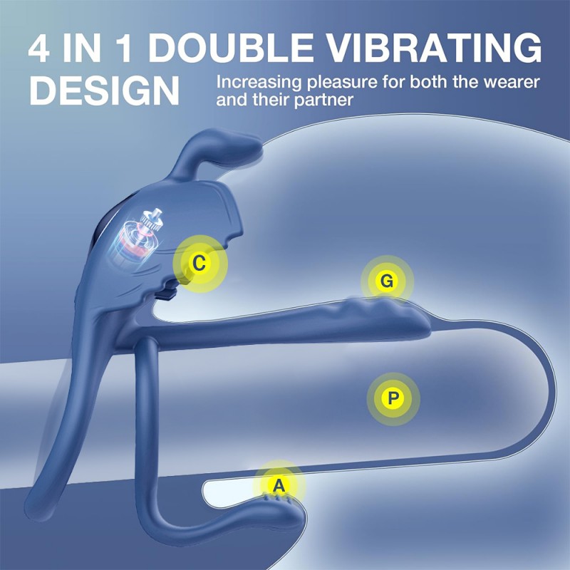 4 in 1 Vibraitng Cock Ring Clit Stimulator Couples Toy with Remote5