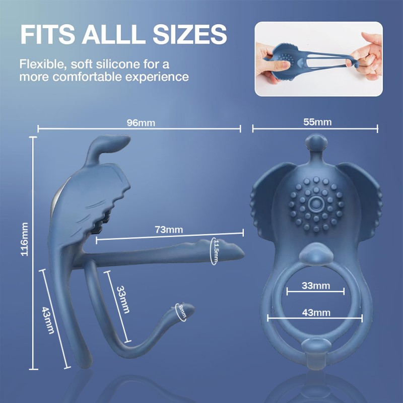 4 in 1 Vibraitng Cock Ring Clit Stimulator Couples Toy with Remote1