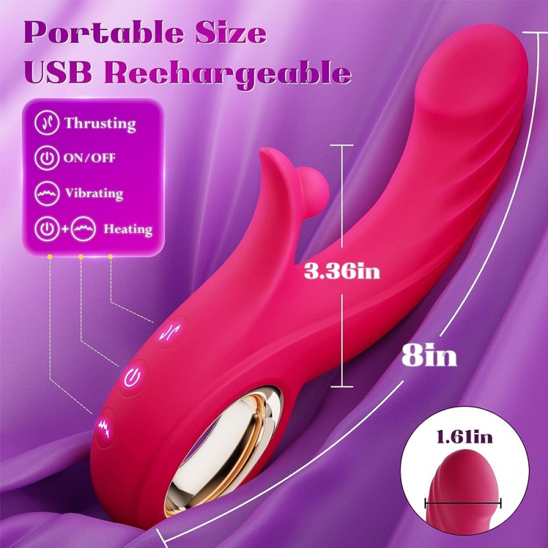 Thrusting Vibrator Clitoral Stimulator G-Spot Dildo with Heating3