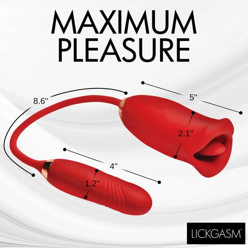 Thrusting Vibrator With Magic Kiss Kissing Clitoral Stimulator