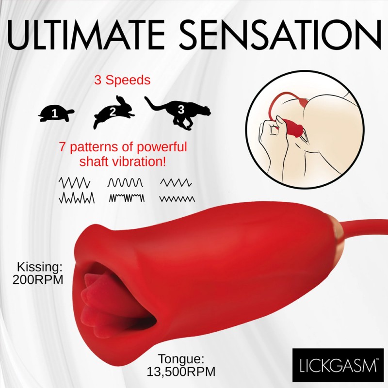 Thrusting Vibrator With Magic Kiss Kissing Clitoral Stimulator