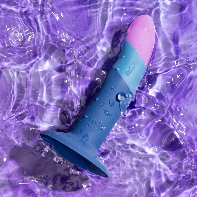 ROMP Piccolo Dildo Silicone Blue & Purple 5.5" Pegging Kit