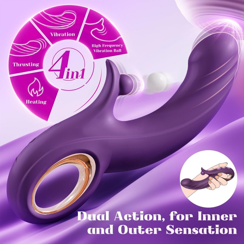 Thrusting Vibrator Clitoral Stimulator G-Spot Dildo with Heating2