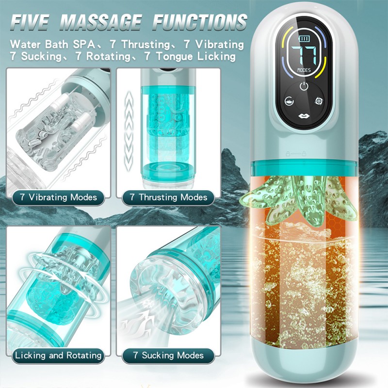 AierLe Water Bath Thrusting Rotating Licking Vibrating Male Masturbator3