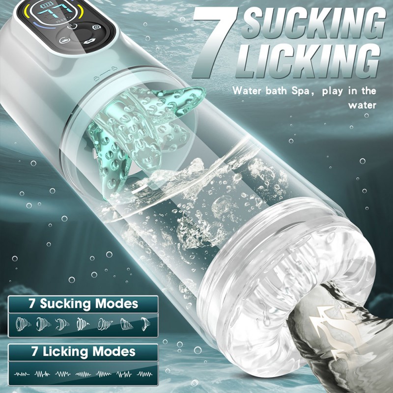 AierLe Water Bath Thrusting Rotating Licking Vibrating Male Masturbator1