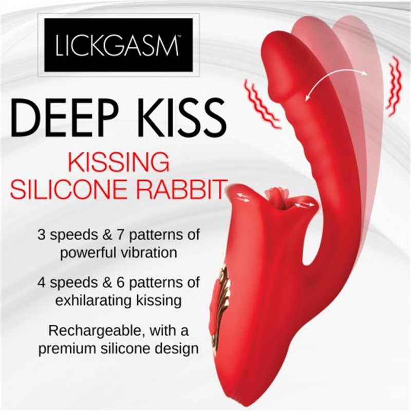 Deep Kiss Kissing Tongue Licking Rabbit Vibrator