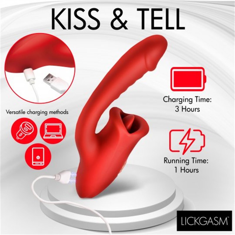 Deep Kiss Kissing Tongue Licking Rabbit Vibrator2